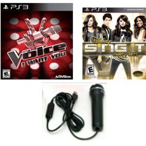 PS3 "The Voice"(singing competition) + Sing it Center Stage Party Hits Game+ MIC